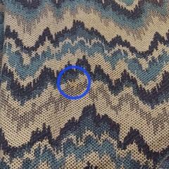 Upholstery Fabric Chevron Flame Stitch Tapestry Blue Ivory Navy 2.944 yards VTG