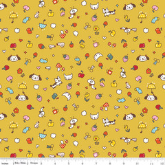 1/4 Yard 9×42 Riley Blake “Serendipity 2″ Toss Golden Quilt Cotton