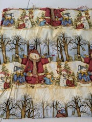Christmas Quilt Fabric Lot 4 Pounds Birdhouses Penguins Plaid Santa Gingerbread