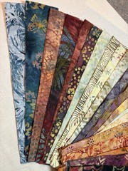 Batik Fabric Strips 20 pieces 2.5″x 42″ partial jelly roll earth tones