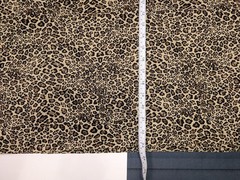 Leopard Print Sewing Fabric Crisp Silky Synthetic 3 Yards Small Print Brown