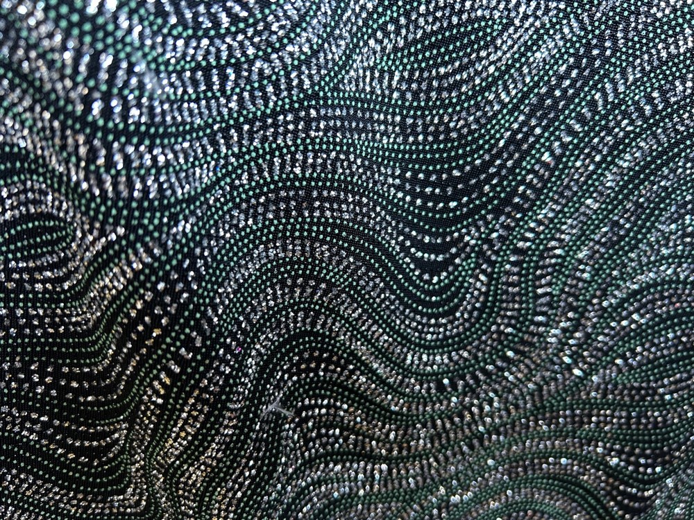 Dark Green & Silver Glitter stretch VELVET FABRIC BY THE YARD 64″ WIDE