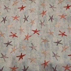 New, Unwashed Wilmington Prints Fabric Under The Ocean Blue Starfish