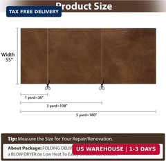 Faux Leather 1.0mm Upholstery Fabric by the Yard 55×36 Inch Yellow Brown | PU Wa