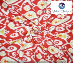 10 Yard Indian Ikat Print Fabric Red 100% Cotton Dress Fabric Handmade