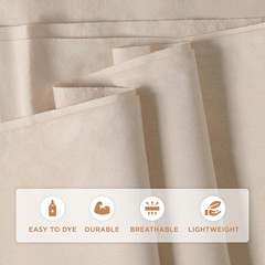 100% Cotton Muslin Fabric by the Yard – Natural Unbleached, Medium Weight Sewing