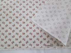 VTG Small Floral Print and Tiny Dot Fabric on Cream 44 in W X BTY
