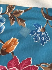 2.5 yds Flowers Pink Blue Fabric Vtg Tandler Textiles 64”