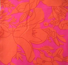 90s does 70s One Way Stretch Pink Orange Floral Spandex 150cm x 5 meters