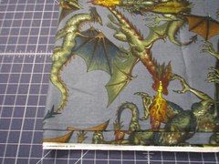 Alexander Henry Cotton Fabric Tale of the Dragon Large Directional Print 1.75 Yd