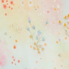 1M X 1.50M Cotton Jersey Nils Flower Meadow Apricot Digital Print