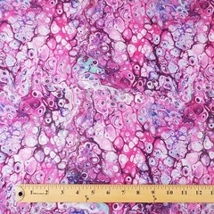 QT Fusion Surf Fuchsia Print Cotton 50″ Quilting Craft Fabric Abstract Water