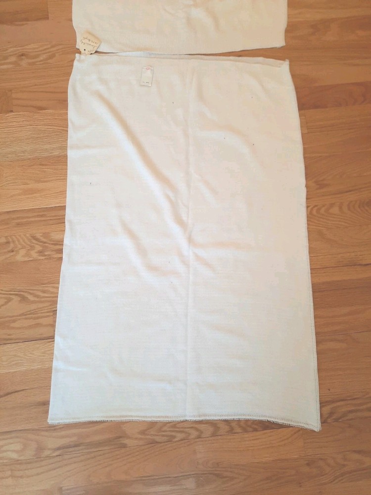 Vintage cream/white acrylic sweater knit fabric tube Kandol 2 pieces 1975
