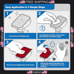 4-Pack Double-Sided Adhesive Pads for Dash Cam Mounts Heat-Resistant