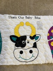 Princess Fabrics – That’s Our Baby Bibs – Fabric Panel – Monkey, Cow & Dinosaur