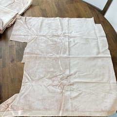 Vintage Velvet Stria Fabric Remnants Champagne Blush Pink Upholstery Lot 3.5 Lb