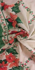 Christmas Poinsettia Border Cotton Fabric by Springs (great for tree skirts)