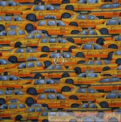 BonEful Fabric FQ Cotton Quilt Yellow NYC New York City Taxi Cab Car B&W Check S