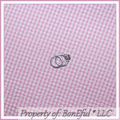 BonEful Fabric FQ Cotton Decor VTG Pink White Seersucker Gingham Check Baby Girl