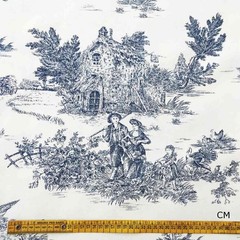 Tablecloths and Fabric by the Metre |Toile de Jouy Model 1 Color Red | MADE IN ITALY