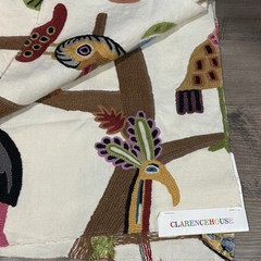 CLARANCE HOUSE Signature Whimsical POLLY BIRDS Crewel Fabric Sample 26”x26”