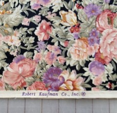 3 1/2 Yards – Robert Kaufman Fabrics – Florals On Black – 41″ Wide
