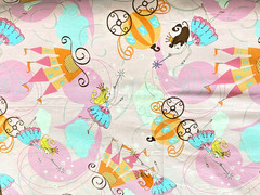 Timeless Treasures PINK Cotton PRINCESS Pumpkin Carriage CASTLE Fabric 2.5 yds