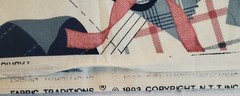 Fabric Traditions Sewing Notions Cotton Fabric BTY 1993 Patterns Buttons Scissor