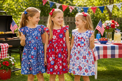 Front Porch Charm Patriotic 4th Main Blue 4693-75 Fabric By half yd cont cuts