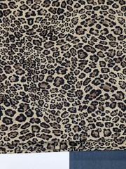 Leopard Print Sewing Fabric Crisp Silky Synthetic 3 Yards Small Print Brown