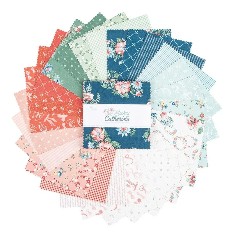 Mary Catherine, 5″ x 5″ Cotton Squares, $3.99 Ships ANY Amount Of Fabric