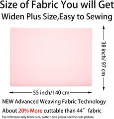 Cotton Fabric by the Yard for Sewing DIY Crafting Fashion Design (Baby Pink Soli