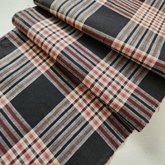 Futon Side Fabric Grid Pattern Black Red Brown 34cm W x 165cm L Cotton