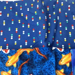Cotton Fabrics Blue Dots Koi Fish Whale Shark Ocean Kids Room Pillows Bedding