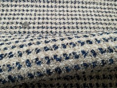 2.25YD MCLAURIN & PIERCY Stonington Indigo Viscose Wool Poly Mohair Heavy Fabric