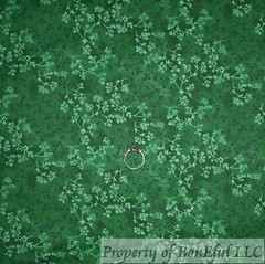 BonEFul FQ Cotton Quilt Dark Kelly Green Tone Calico Tiny Flower Blender Print S