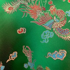 Hope GREEN Dragon Brocade Chinese Satin Fabric by the Yard – 10040