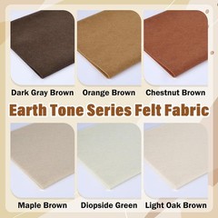 XSEINO 6 Rolls 12″x35″ 1.4mm Thick Soft Felt Fabric Sheet 6 Earthtone Series