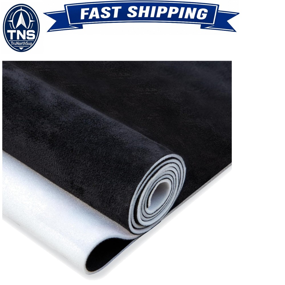 Suede Auto Headliner Fabric 54×60 inches with Foam Backing Black for Car SUV RV