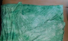 New Fabric Tie Dye Pistachio Green Cream 4 way Stretch Costuming Sewing Crafts