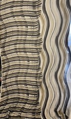 Silk Batiste Horizontal Stripes Vertical Waves Print Fabric By The Yard 54″ Wide
