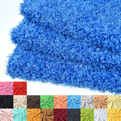 Faux Fur Fabric Blue Curly Teddy Plush Material 36×59 Inches for Craft Sewing