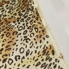Small Brown Cheetah Pring Charmeuse Satin Fabric 58″ By The Yard Animal Print