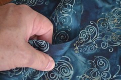 By 1/2 Yd, Blue Swirls on Blue Batik, Indonesia, Hoffman, Hand-Painted, B520