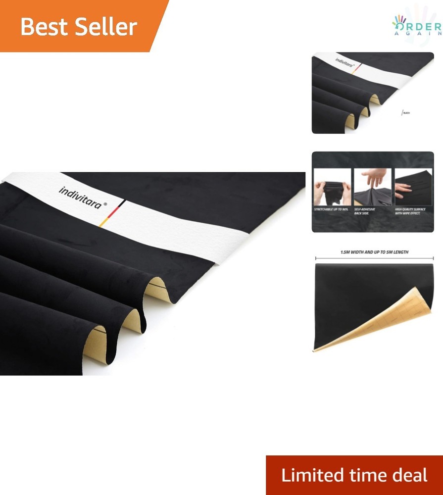 Self-Adhesive Microfiber Suede Fabric 19.68×59.06in Interior Wrap Car Dash Door