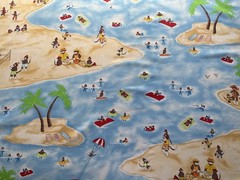 Cotton Fabric Socks Monkey Sumer Island By Moda 44”x 32”102
