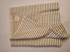 Lanella Fabric Switzerland Egyptian Cotton Wool 18 Yards White-Black Stripe 36″