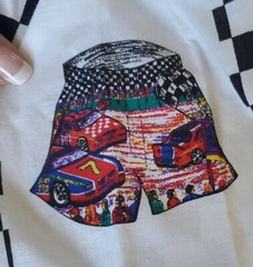 Vnt Sewing Fabric Panel Boxer Bonanza Daytona Cut N Sew Race Car Racing M L XL