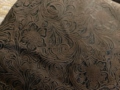 Faux Tooled Floral Embossed 40.5” X 20.5” Cowhide Leathercraft Fabric