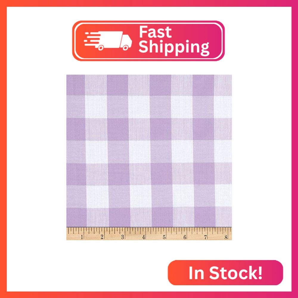 Richcheck 60″ Gingham Check 1″ Lilac, Fabric by the Yard
